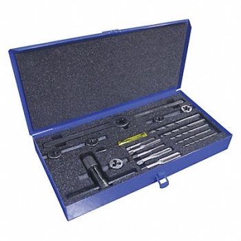 GREENFIELD THREADING Drill/Tap/Die Set 15pc HSS, 445M51