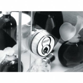 BEST Sliding Door Cylinder Satin Chrome, 446N13