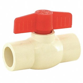GRAINGER APPROVED Ball Valve CPVC/Red Plastic 3/4 Pipe, 447M23
