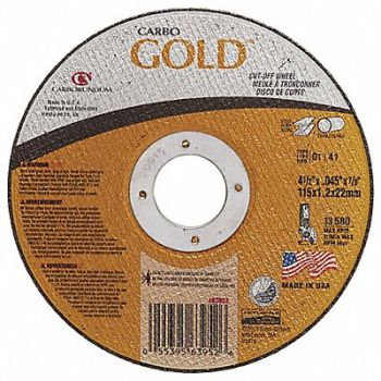 GRAINGER APPROVED Abrasive Cut-Off Wheel 4-1/2 dia., 447P96