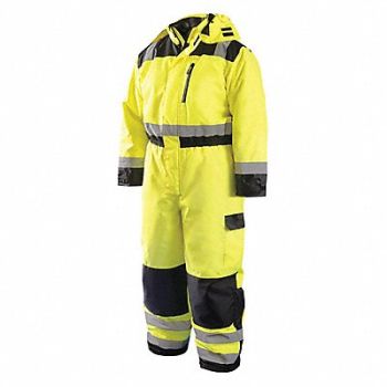 OCCUNOMIX J6345 Coverall Unisex 5XL Yellow Polyester, 448H24