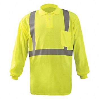 OCCUNOMIX J6331 Long Sleeve Polo Shirt 5XL ANSI Class 2, 448H70