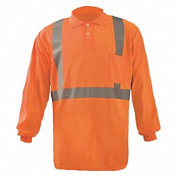 OCCUNOMIX J6332 Long Sleeve Polo Shirt 5XL ANSI Class 2, 448H78