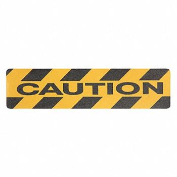 GRAINGER APPROVED AntiSlip Tread 24 inLx6 inW BLK/YLW PK24, 12E825