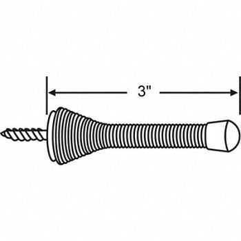 GRAINGER APPROVED Door Stop Wall Mount Brass Plated, 448R58