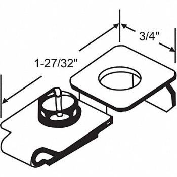 GRAINGER APPROVED Door Pivot Bracket Steel 1-27/32 L, 448R66