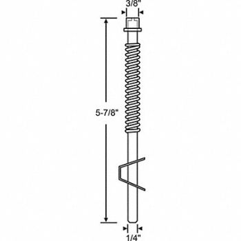 GRAINGER APPROVED Door Pin Steel 5-7/8 L, 448R68