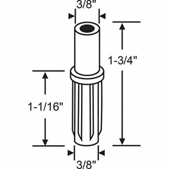 GRAINGER APPROVED Door Top Pivot Nylon 1-3/4 L, 448R70