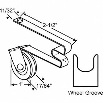 GRAINGER APPROVED Roller Assembly 2-1/2 L x 13/32 W, 448R83