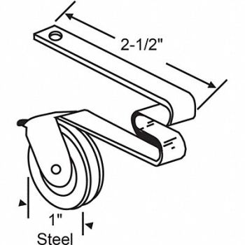 GRAINGER APPROVED Roller Assembly 2-23/32 L x 23/64 W, 448R84