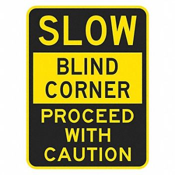 LYLE Blind Corner Traffic Sign 18 x 12, 448U41