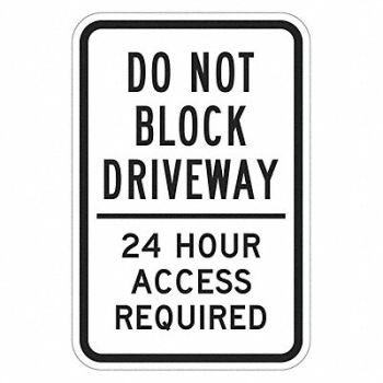 LYLE Driveway No Parking Sign 18 x 12, 448U46
