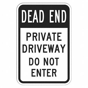 LYLE Private Driveway Traffic Sign 18 x 12, 448U55