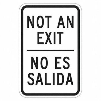 LYLE No Exit Sign For Parking Lots 18 x 12, 448Y14