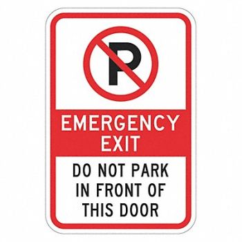 LYLE Emergency Exit Do Not Park Sign 18x12in, 449C53