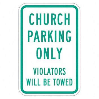 LYLE Church Parking Sign 18 x 12, 448V59