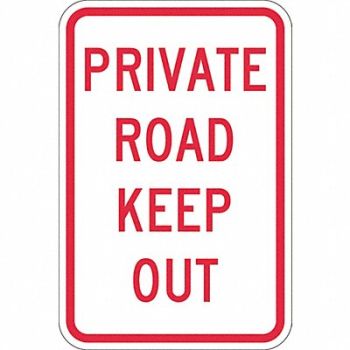 LYLE Private Road Traffic Sign 18 x 12, 448W40