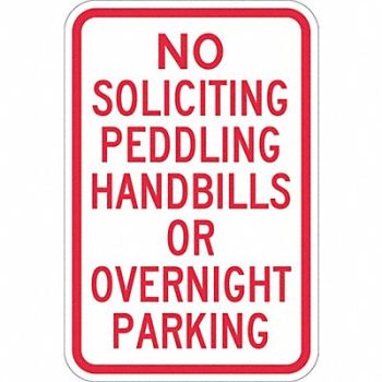 LYLE No Overnight Parking Sign 18 x 12, 448W56