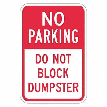 LYLE Dumpster No Parking Sign 18 x 12, 449D44