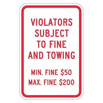 LYLE Tow Zone No Parking Sign 18 x 12, 449A29