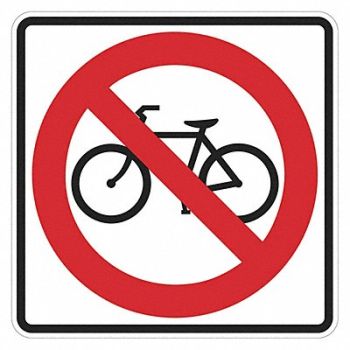 LYLE No Bicycles Traffic Sign 18 x 18, 449J18