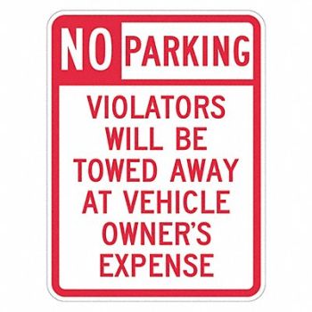 LYLE Tow Zone No Parking Sign 24 x 18, 449J65