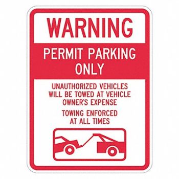 LYLE Permit Parking Sign 24 x 18, 449J66
