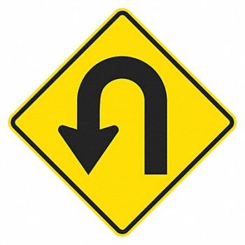 LYLE Hairpin Curve Left Traffic Sign 24 x24, 449L12