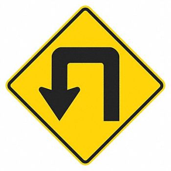 LYLE Double Turn Traffic Sign 24 x 24, 449L02