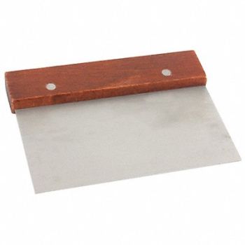 CRESTWARE Dough Scraper Steel/Wood 6-1/2 In, 44F726