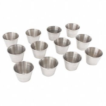 CRESTWARE Sauce Cup 2-1/2 oz Stainless Steel PK12, 44F727