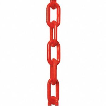 MR. CHAIN Plastic Chain 1-1/2 In x 50 ft Red, 44F765