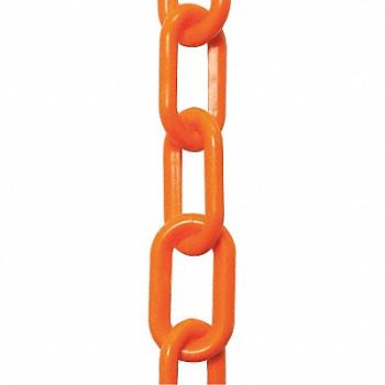 MR. CHAIN K6948 Plastic Chain 2 In x 50 ft Safety Orange, 44F772