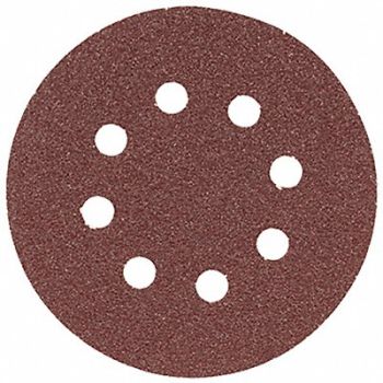 BOSCH 5In Sanding Disc 8-Hole Red 80 Grit PK5, 44M626