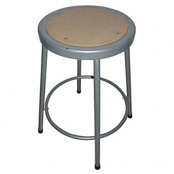 GRAINGER APPROVED Round Stool 4 Legs Gray 24 H, 44N706