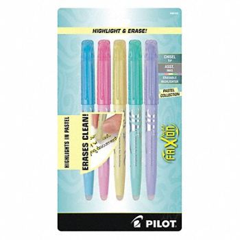 PILOT Light Pastel Erasable Highlighters PK5, 44NM31