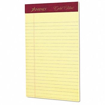 AMPAD Perforated Legal Pad 8 X5 Canary PK12, 44NY16