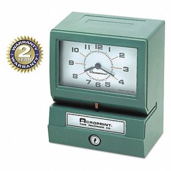 ACROPRINT Automatic Print Time Clock Green, 44NT60