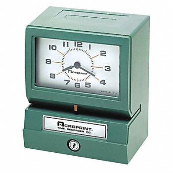 ACROPRINT Electric Print Time Recorder Green, 44NT59