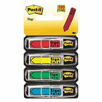 POST-IT Flag Sign Here Assorted PK120, 44PA88