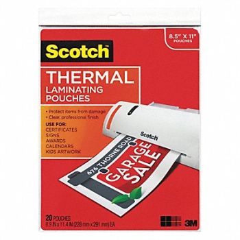 SCOTCH Pouch Thermal 81/2 X11 Clear PK20, 44PC84