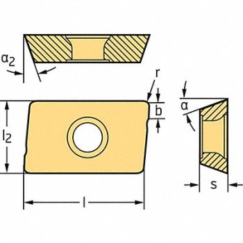 WALTER Milling Insert Parallelogram 13.60mm, 44R588