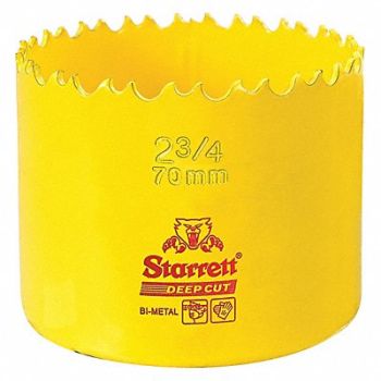 STARRETT Bi-Metal Deep Cut Hole Saw 2-3/4 70mm, 44WD37