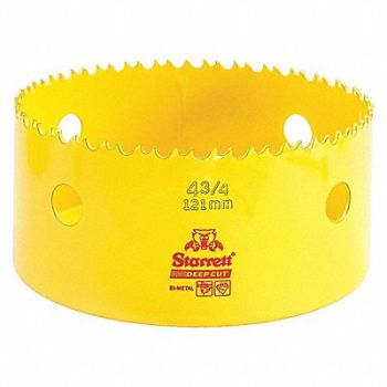 STARRETT Bi-Metal Deep Cut Hole Saw 4-3/4 121mm, 44WD55