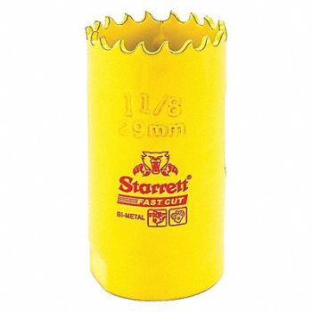 STARRETT Bi-Metal Fast Cut Hole Saw 1-1/8 29mm, 44WD78
