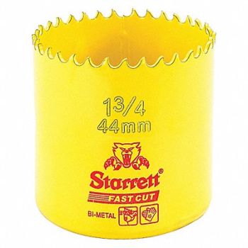 STARRETT Bi-Metal Fast Cut Hole Saw 1-3/4 44mm, 44WD79