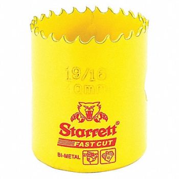 STARRETT Bi-Metal Fast Cut Hole Saw 1-9/16 40mm, 44WD87