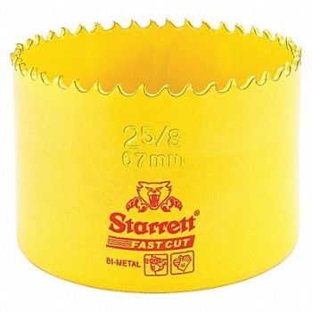 STARRETT Bi-Metal Fast Cut Hole Saw 2-5/8 67mm, 44WD97