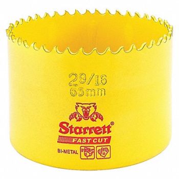 STARRETT Bi-Metal Fast Cut Hole Saw 2-9/16 65mm, 44WE01