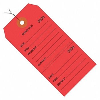 PARTNERS BRAND TagConsecNmbr Wire 4-3/4 x2-3/8 PK1000, 44YE93